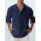New Men's Casual Blouse Cotton