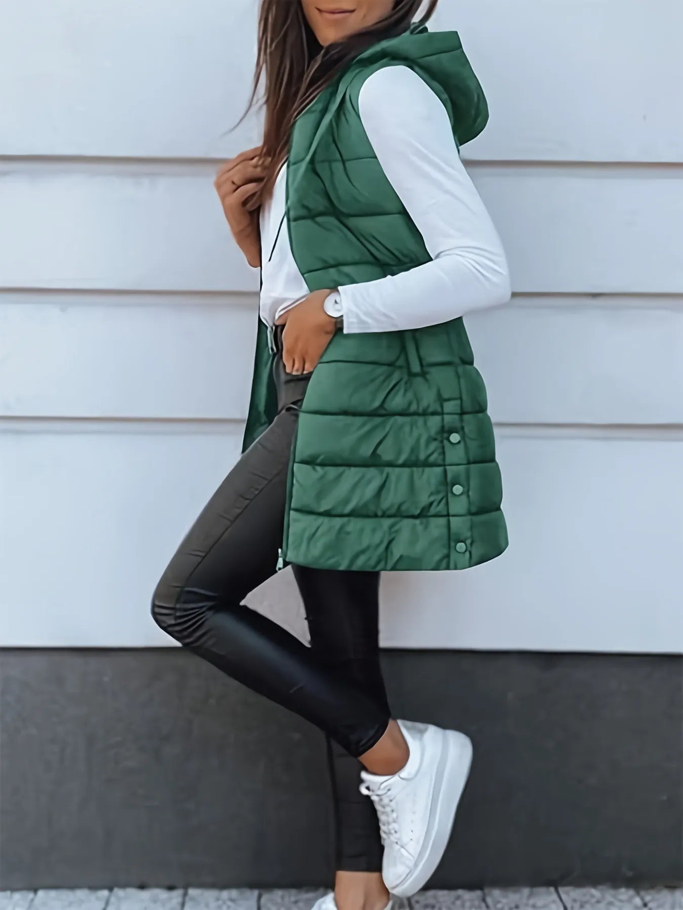 Quilted Zipper Cotton Vest Coat