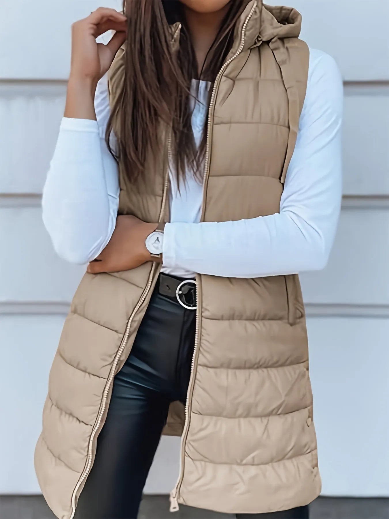 Quilted Zipper Cotton Vest Coat