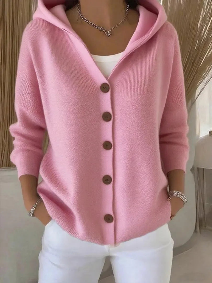 Ins Button Hooded Sweater Fashion