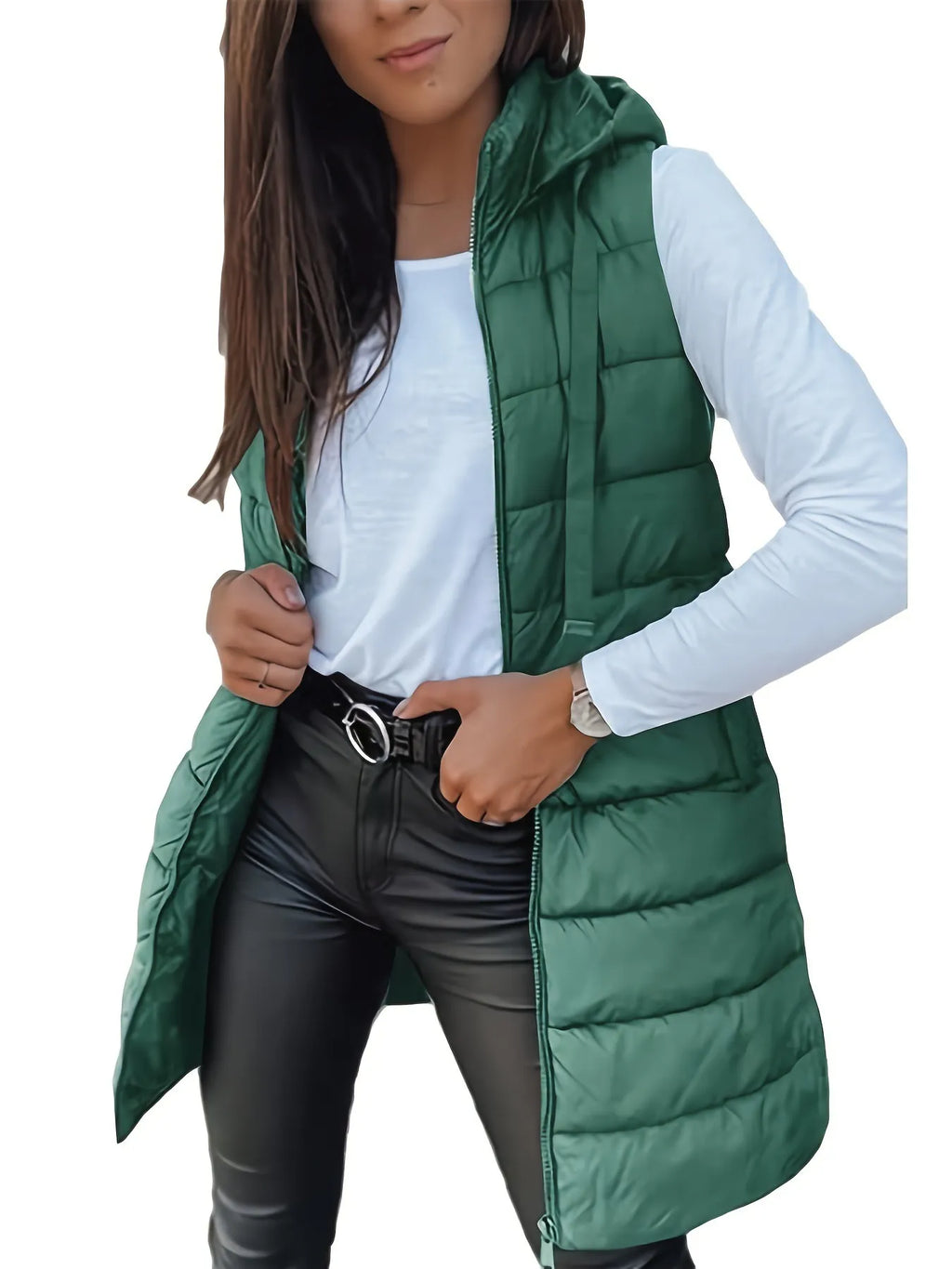 Quilted Zipper Cotton Vest Coat