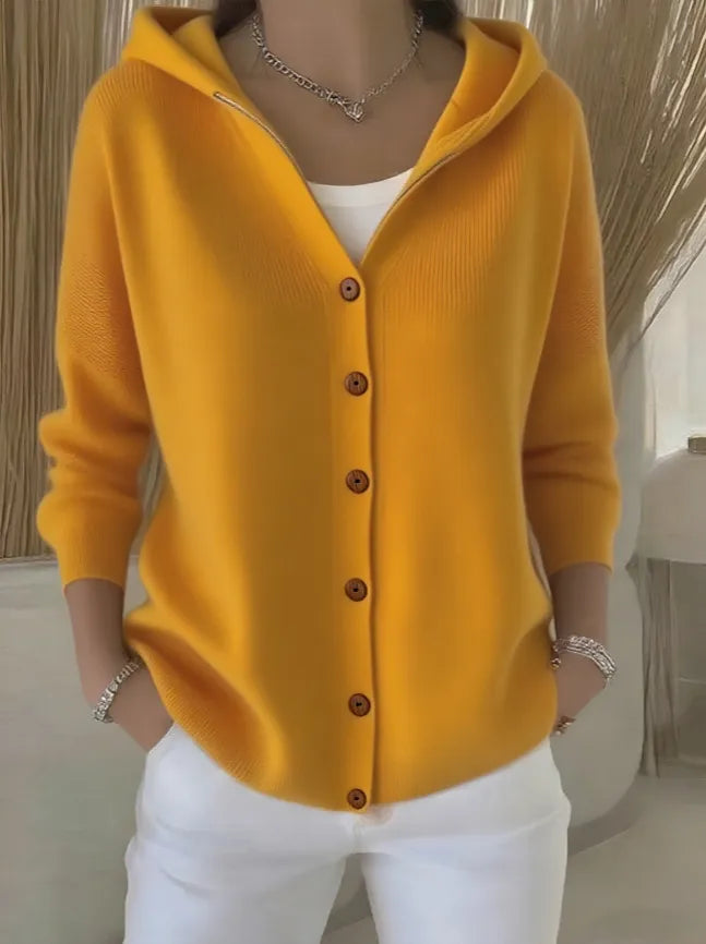 Ins Button Hooded Sweater Fashion