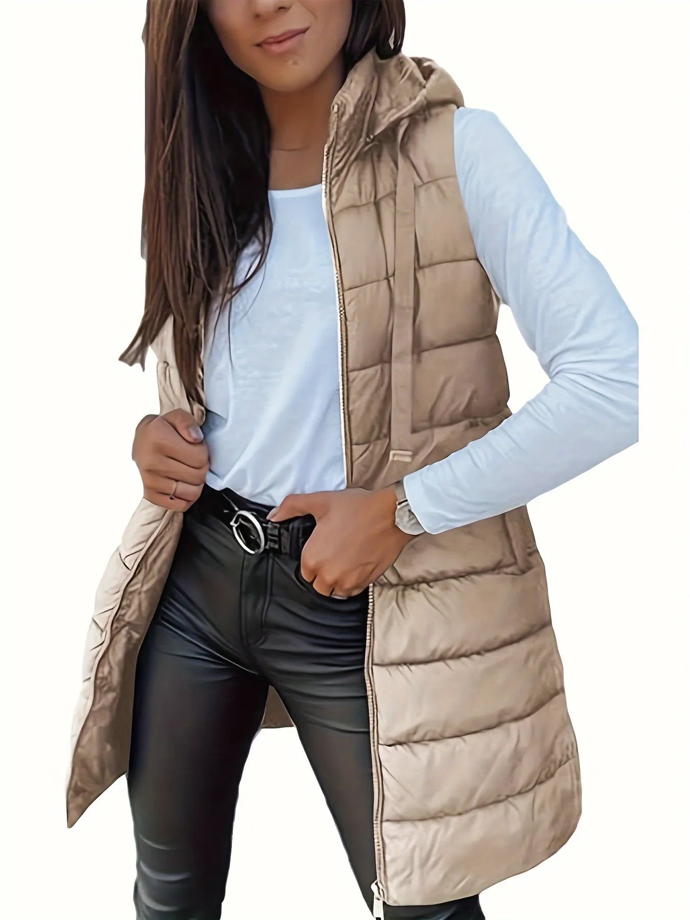Quilted Zipper Cotton Vest Coat