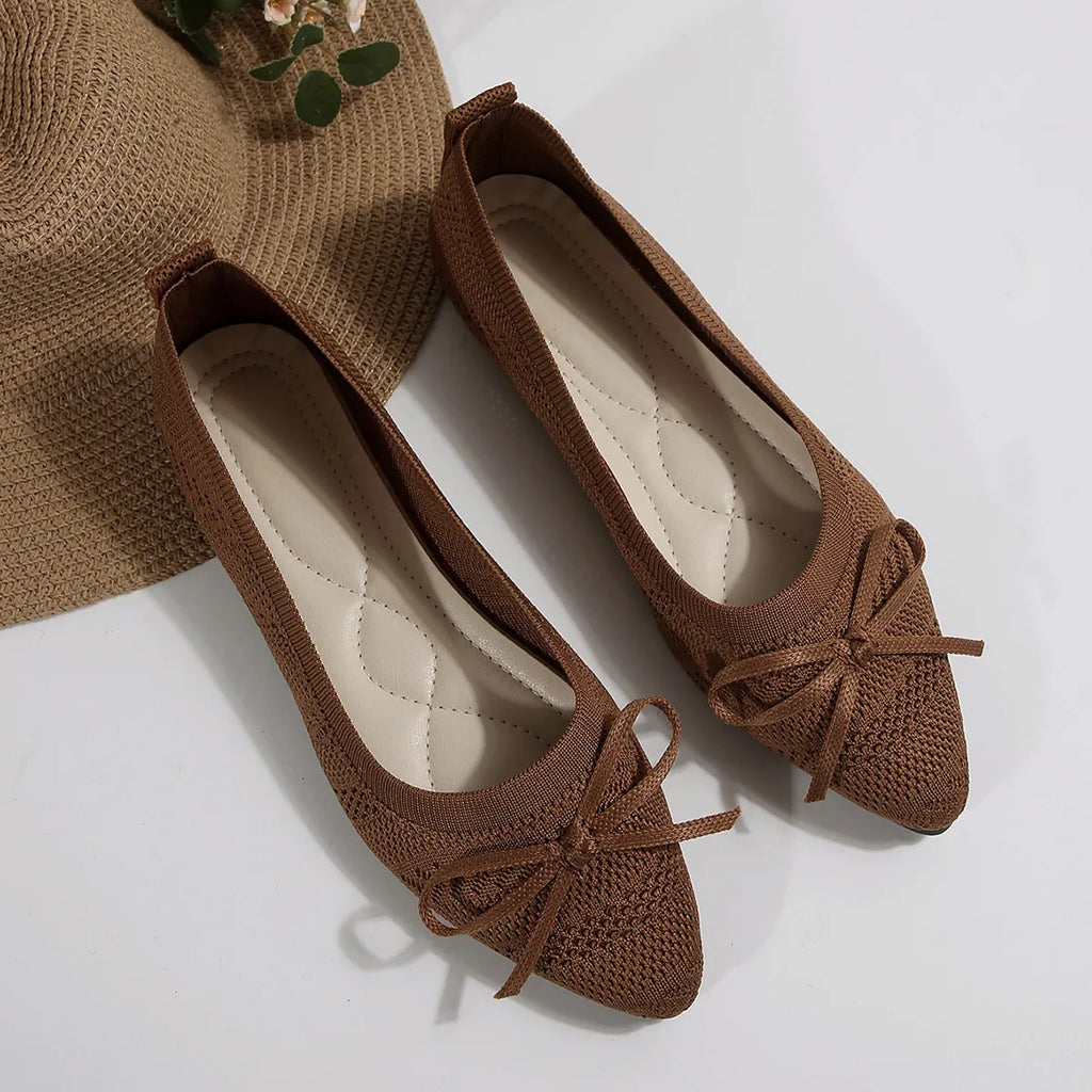 Bow Knitted Loafers Ins Fashion