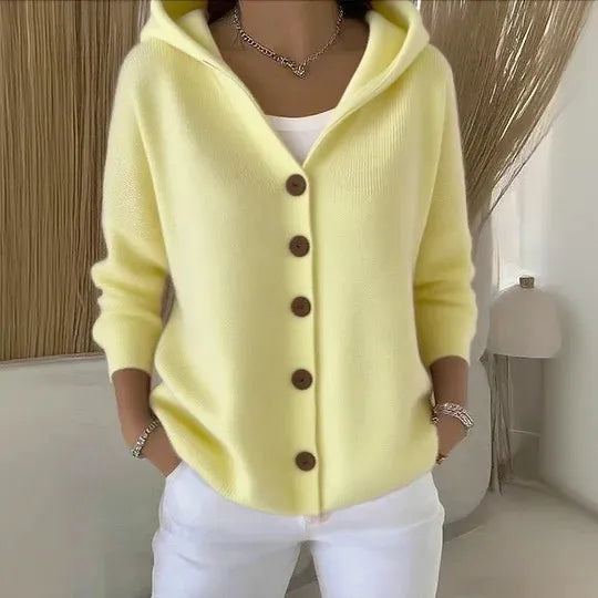 Ins Button Hooded Sweater Fashion