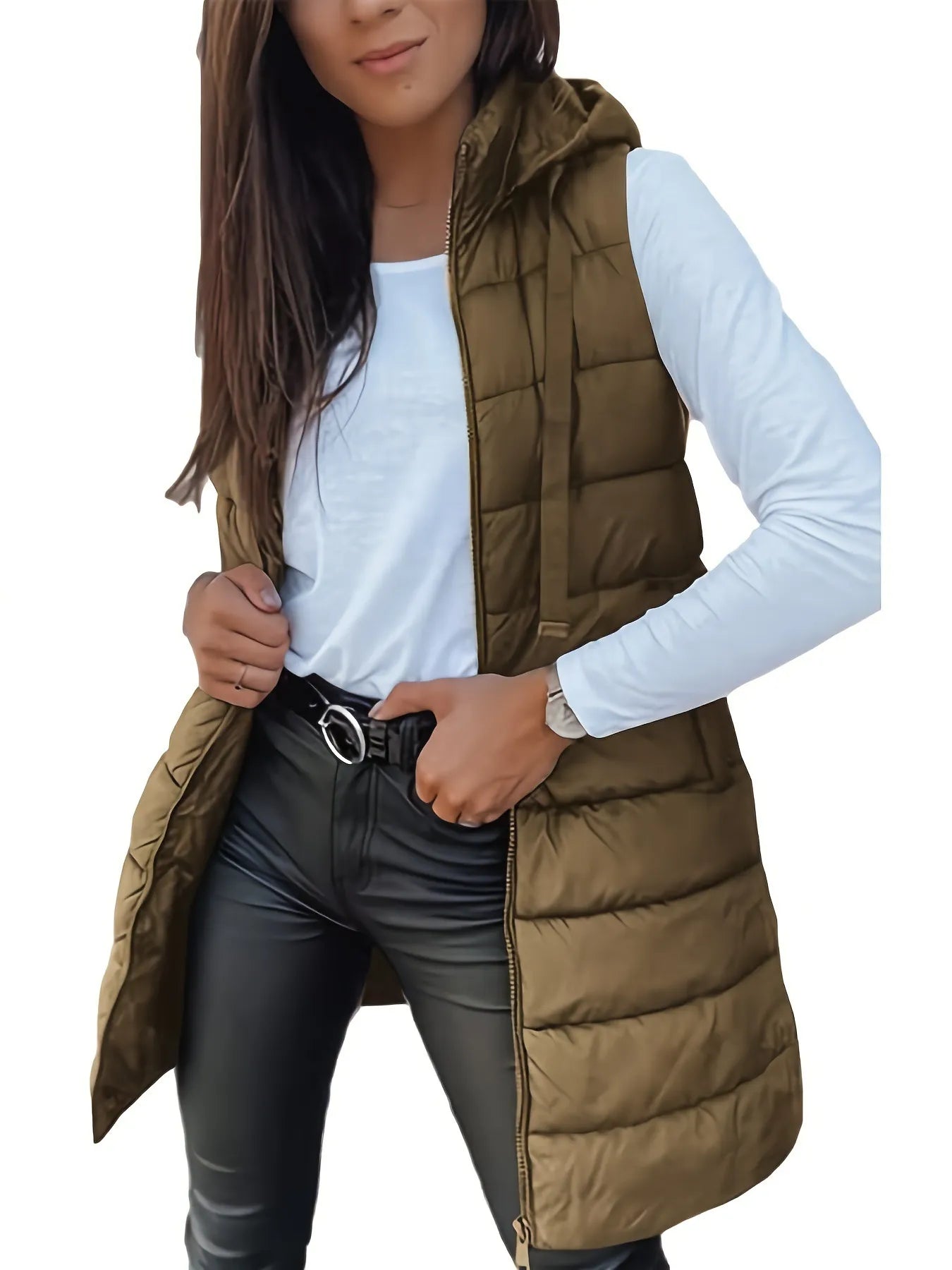 Quilted Zipper Cotton Vest Coat