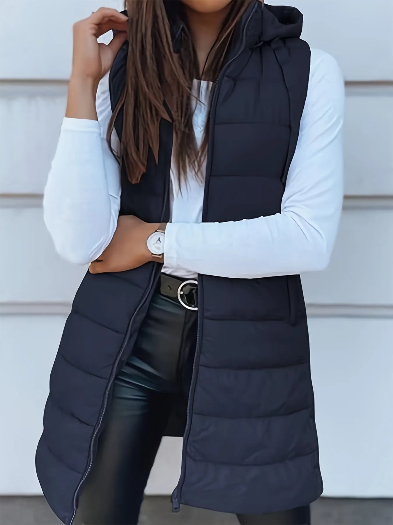 Quilted Zipper Cotton Vest Coat