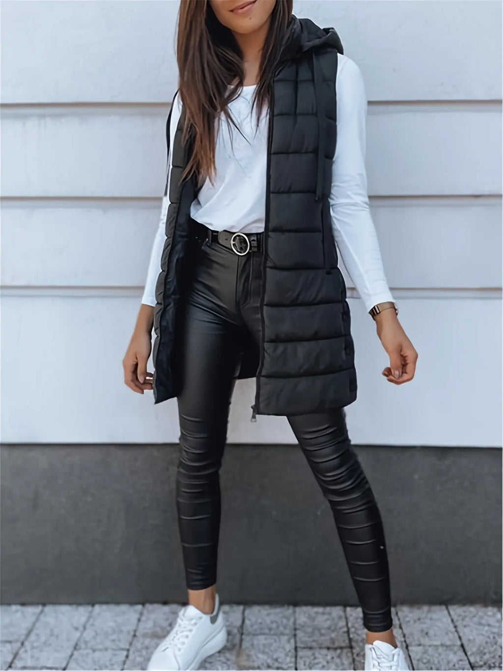 Quilted Zipper Cotton Vest Coat