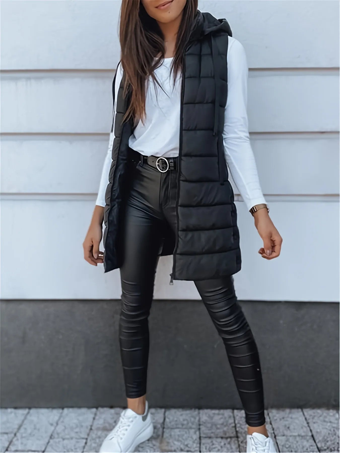 Quilted Zipper Cotton Vest Coat