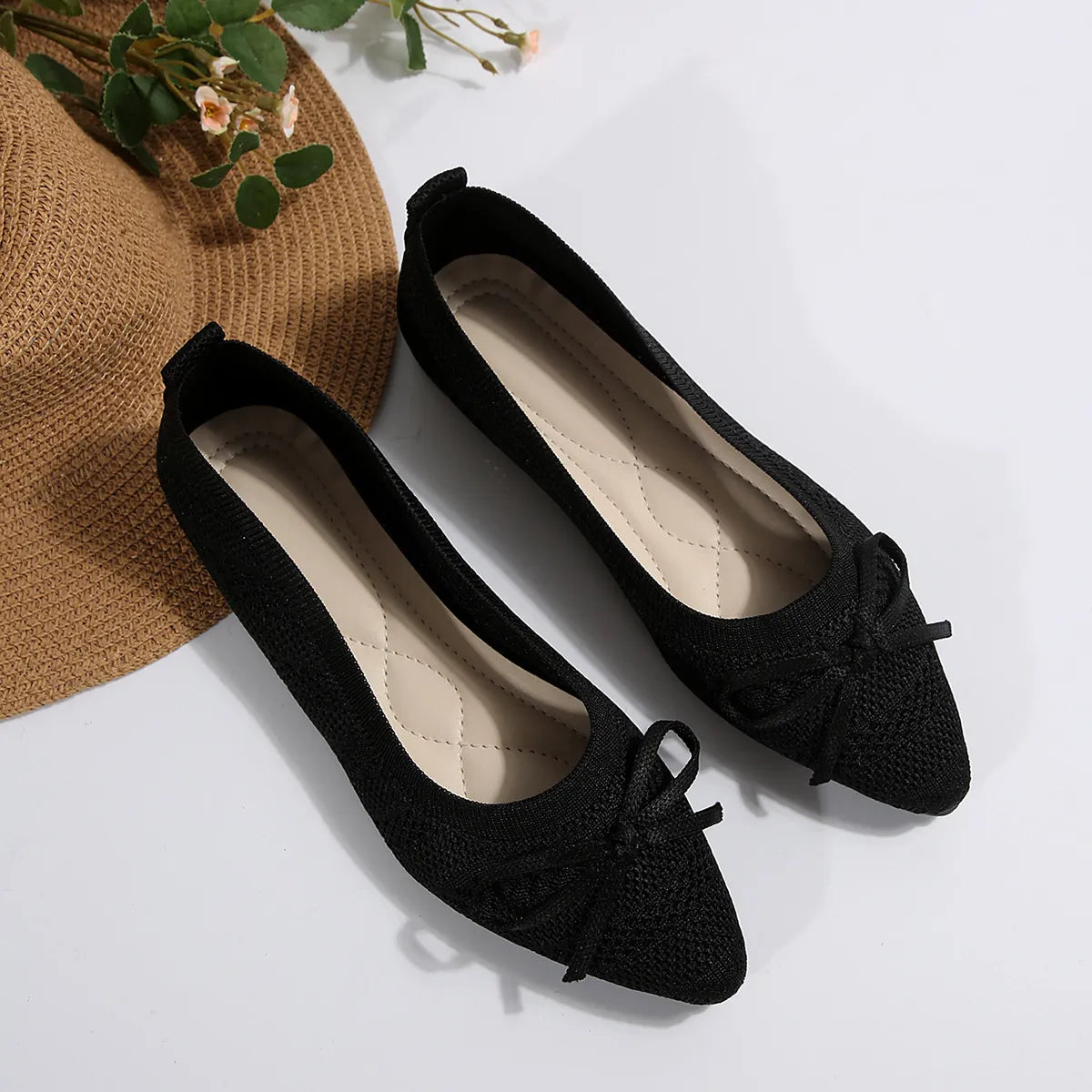 Bow Knitted Loafers Ins Fashion