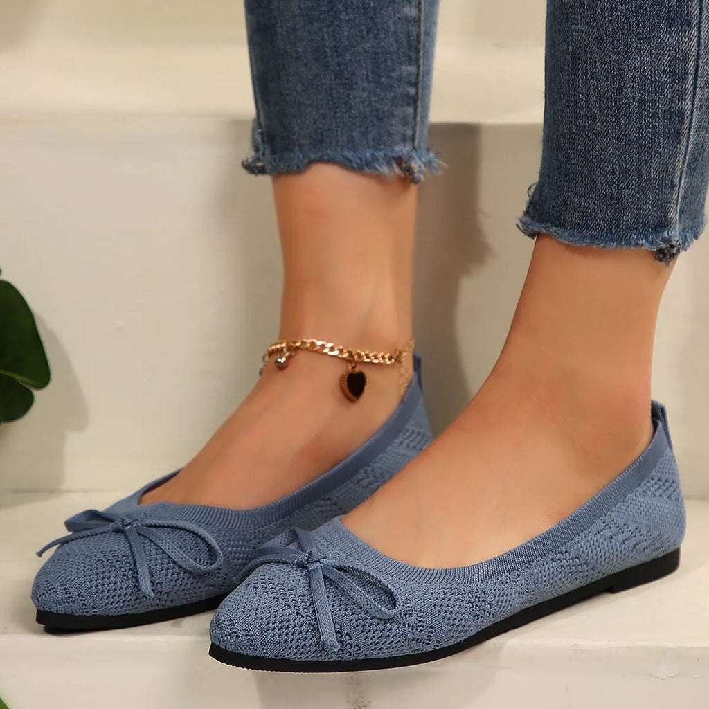Bow Knitted Loafers Ins Fashion