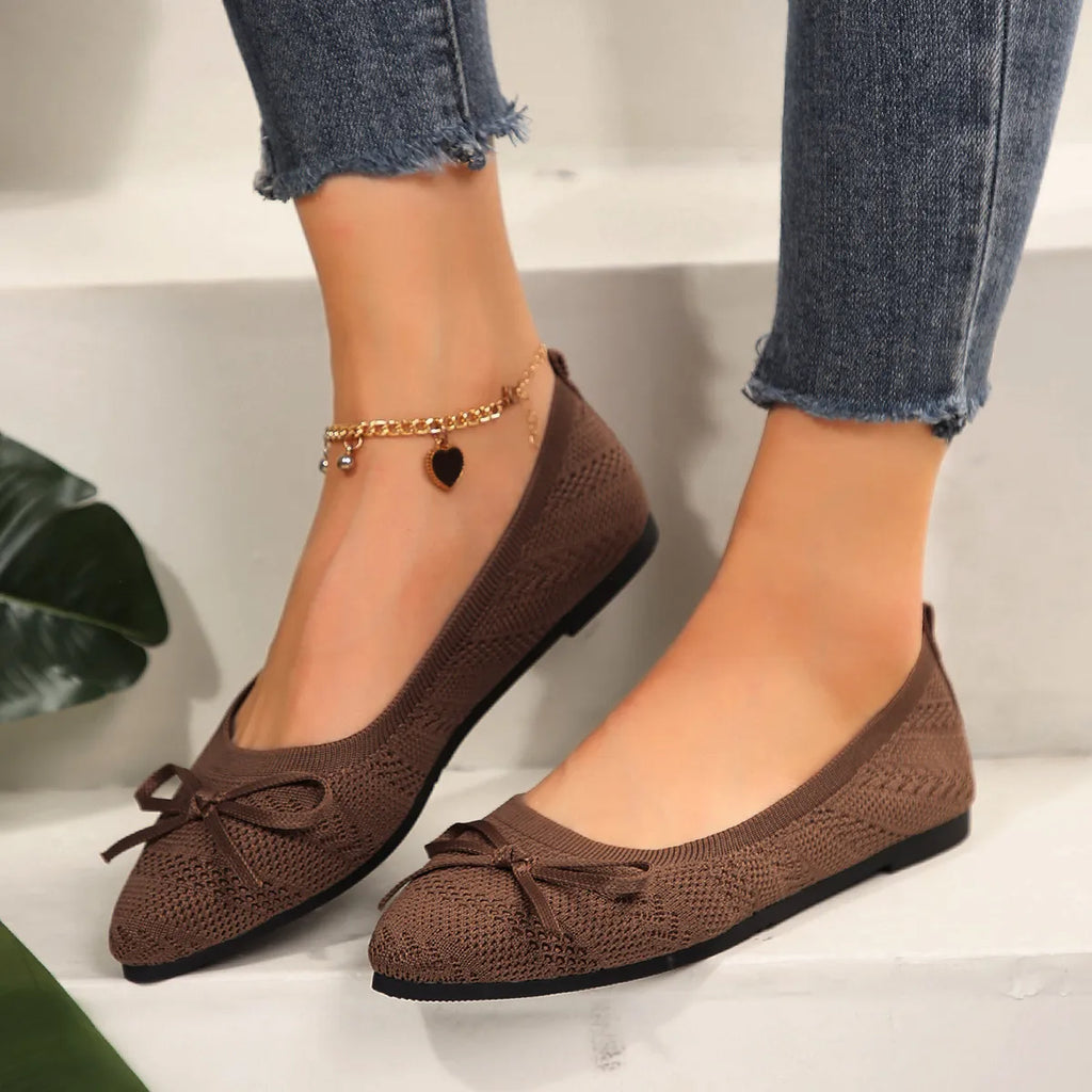 Bow Knitted Loafers Ins Fashion